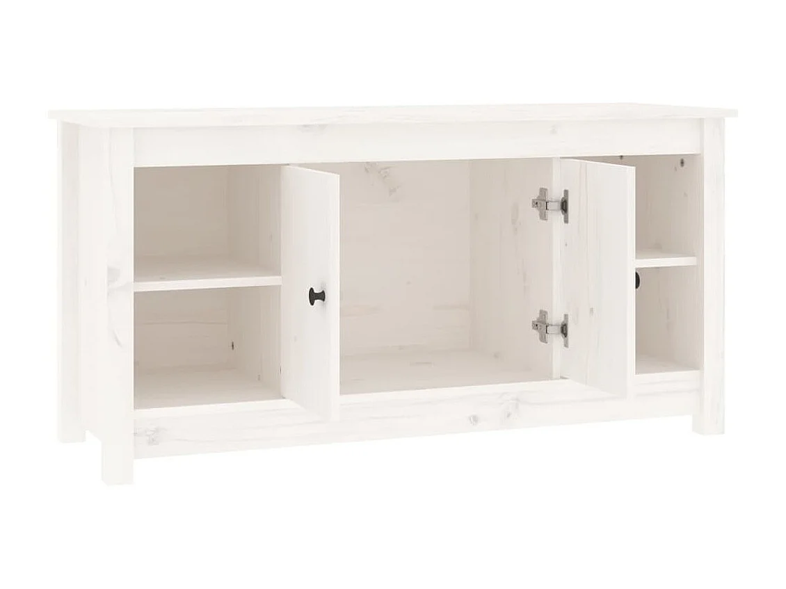 TV-Schrank Weiß 103x36,5x52 cm Massivholz Kiefer