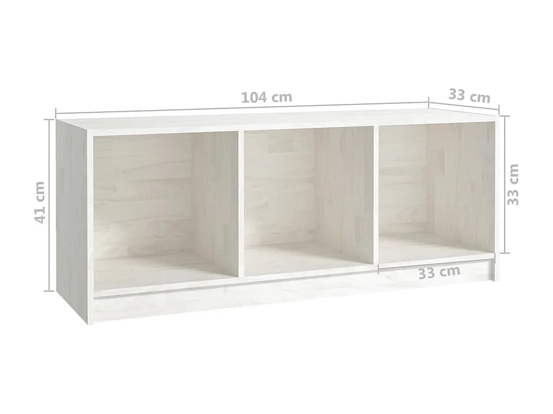 TV-Schrank Weiß 104x33x41 cm Massivholz Kiefer