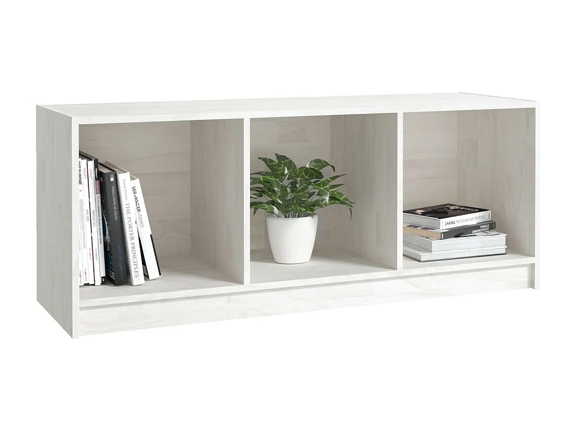 TV-Schrank Weiß 104x33x41 cm Massivholz Kiefer