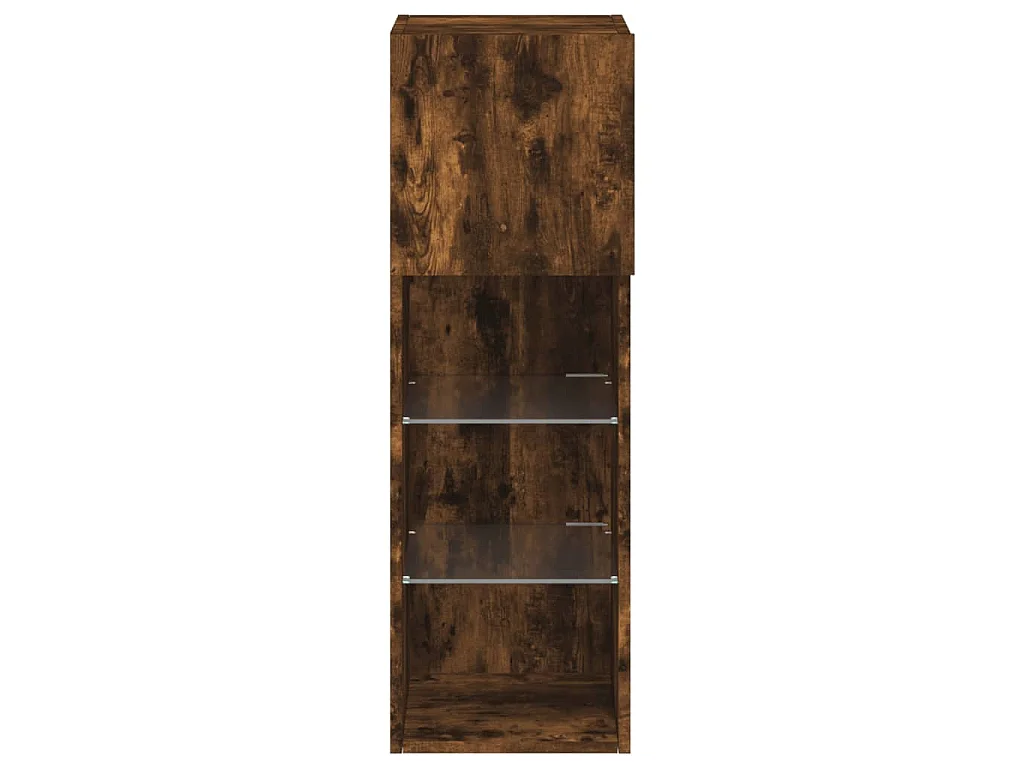 Meubles TV avec lumières LED 2 pcs chêne fumé 30,5x30x90 cm