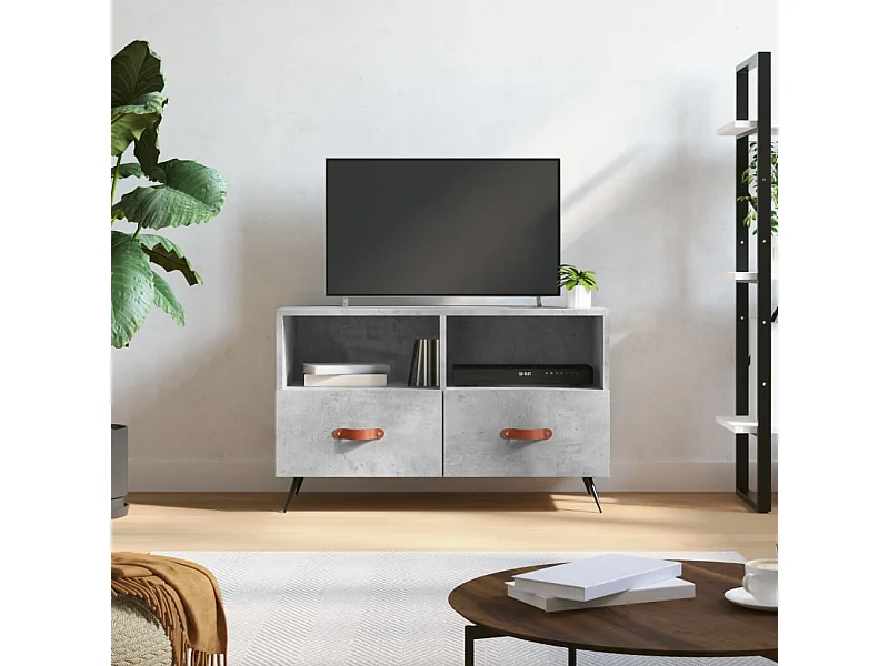 Mobile per TV Grigio Cemento 80x36x50 cm Legno Multistrato