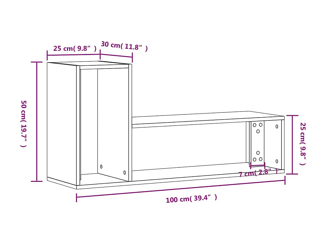 Meubles TV 2 pcs noir 100x30x50 cm bois d'ingénierie