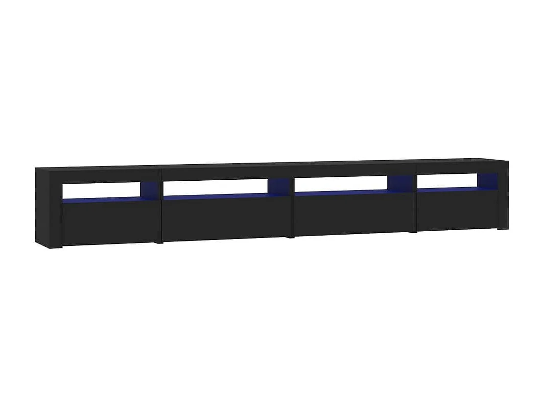 Meuble TV avec lumières LED Noir 270x35x40 cm
