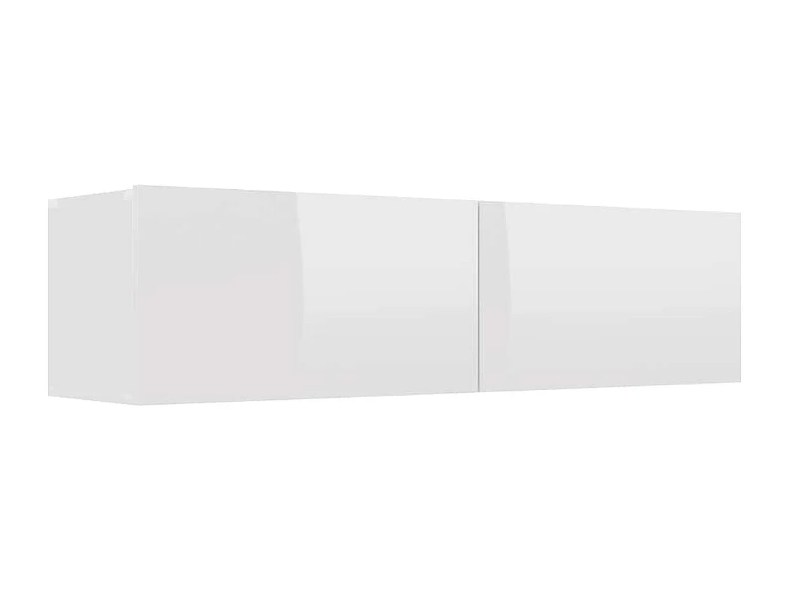 Meuble TV Blanc brillant 120x30x30 cm Bois d’ingénierie