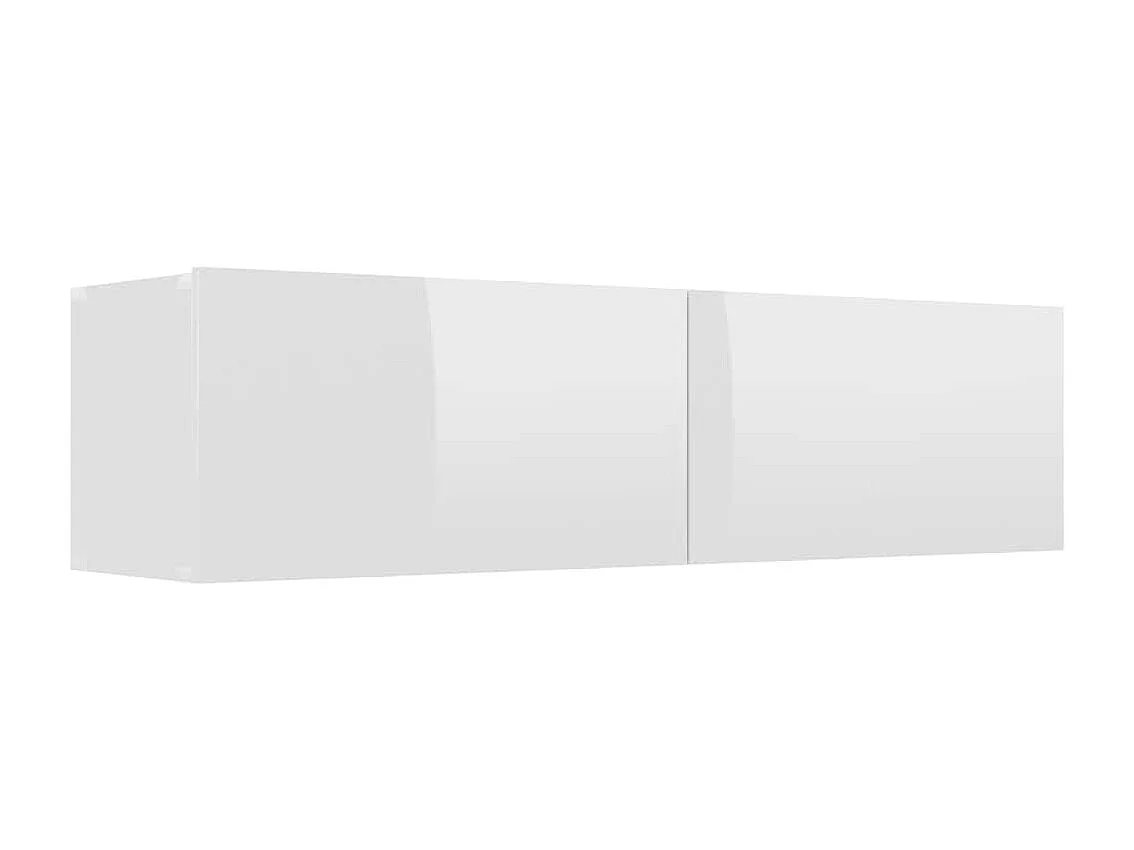 Meuble TV Blanc brillant 120x30x30 cm Bois d’ingénierie