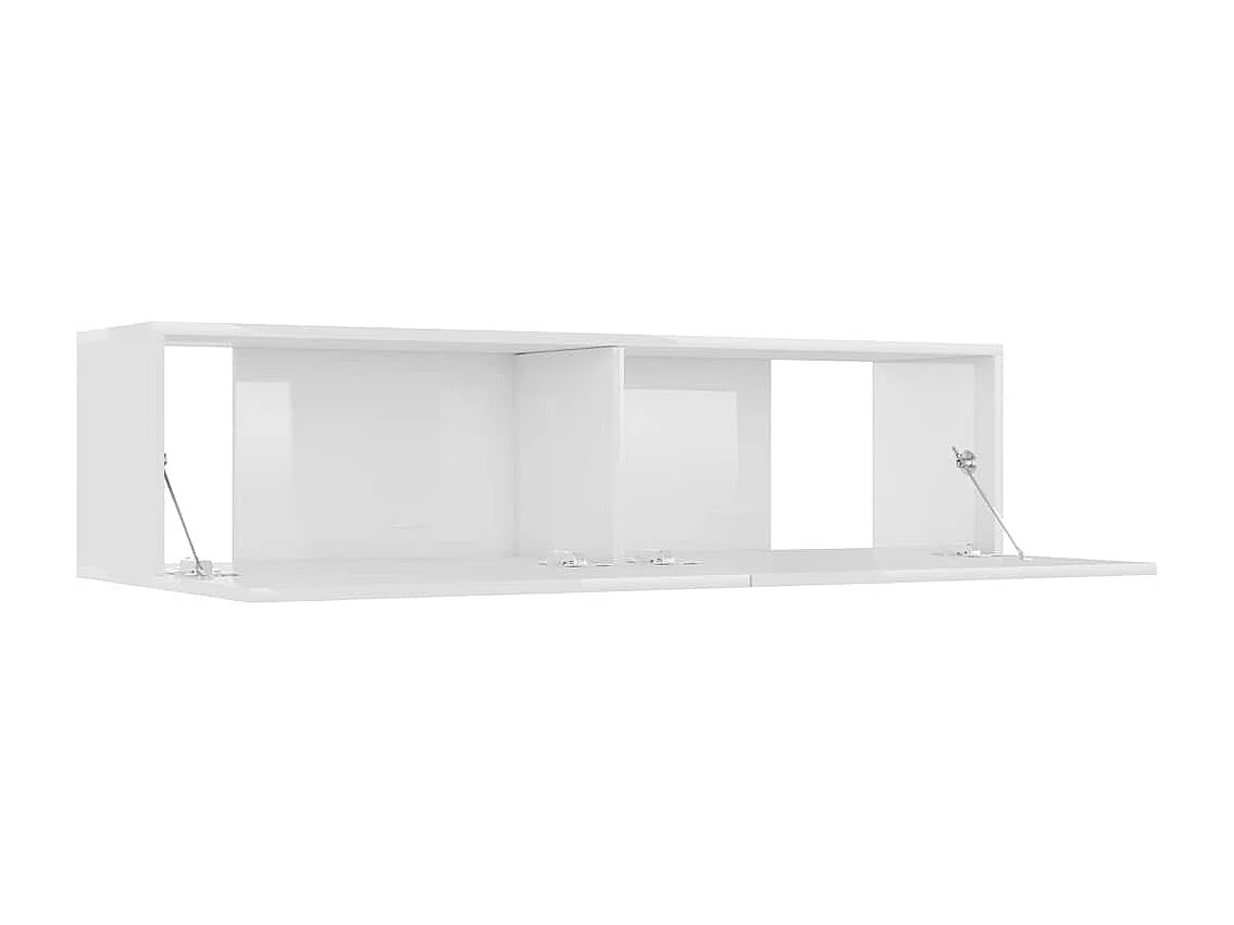Meuble TV Blanc brillant 120x30x30 cm Bois d’ingénierie