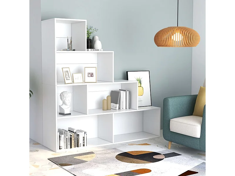 Boekenkast/kamerscherm 155x24x160 cm bewerkt hout wit