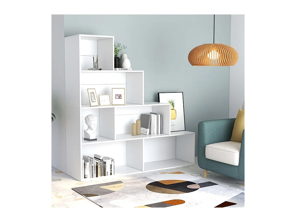 Bücherregal/Raumteiler Weiß 155x24x160 cm Holzwerkstoff