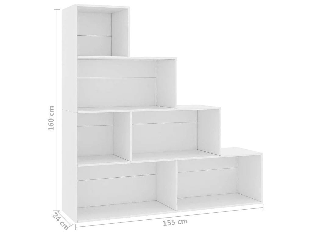 Libreria/Divisorio Bianco 155x24x160 cm in Legno Multistrato