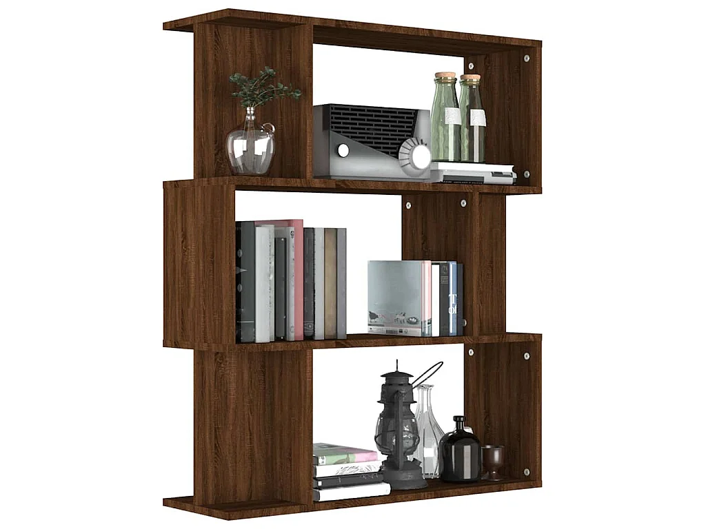 Bücherregal/Raumteiler Braun Eiche 80x24x96 cm Holzwerkstoff