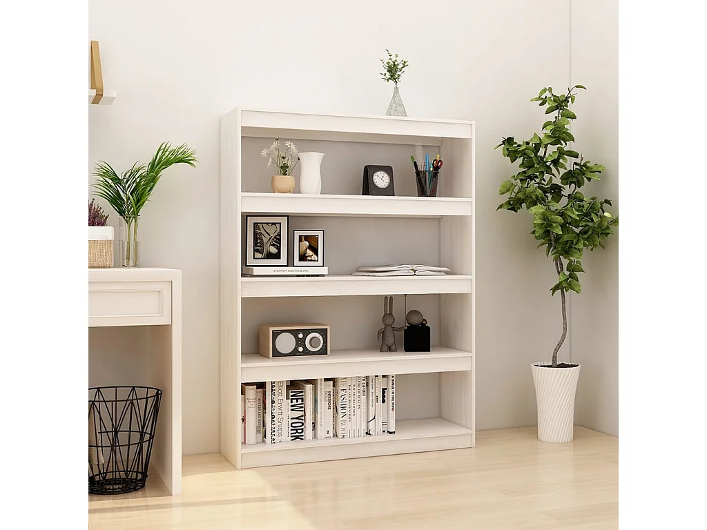 Estante/divisória 100x30x135,5 cm pinho maciço branco