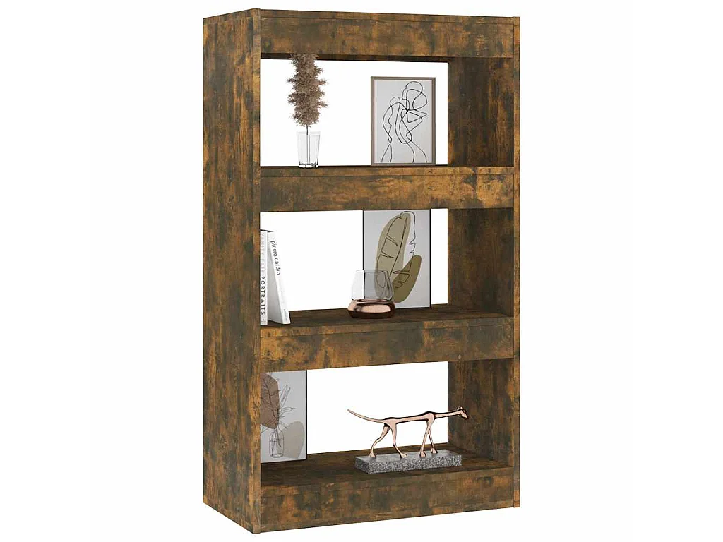 Bibliothèque/Séparateur de pièce Chêne fumé Bois d'ingénierie