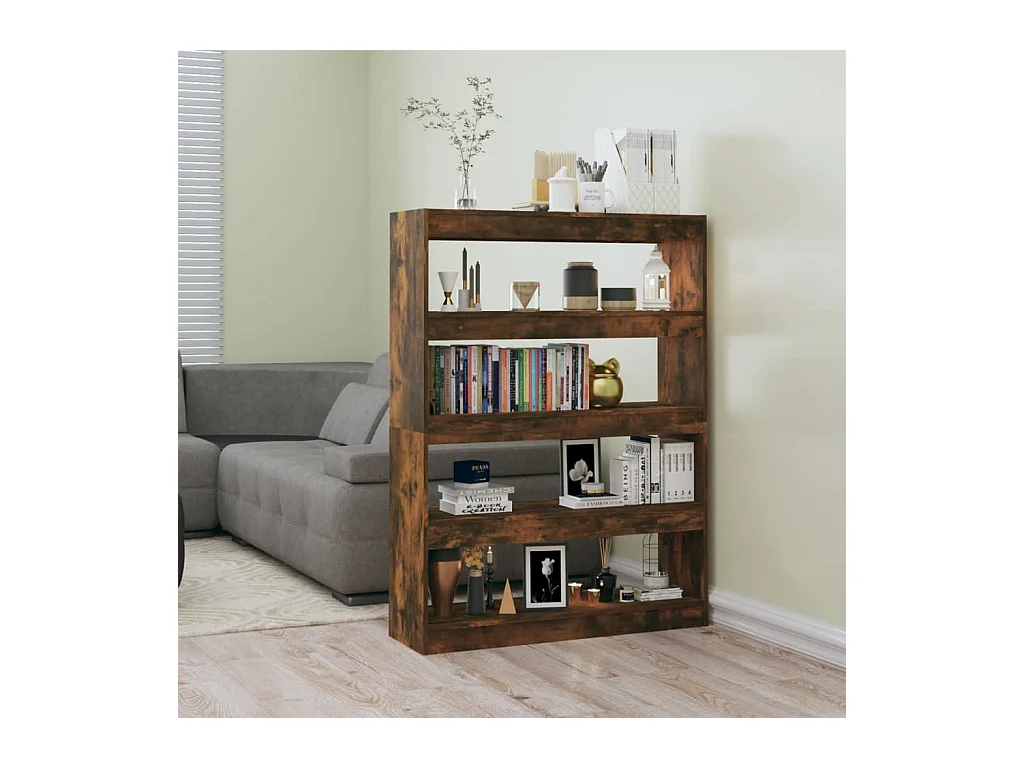 Bücherregal/Raumteiler Räuchereiche 100x30x135 cm