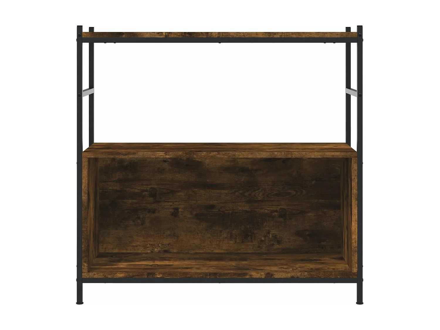 Bibliothèque chêne fumé 80x30x78,5 cm bois d'ingénierie et fer