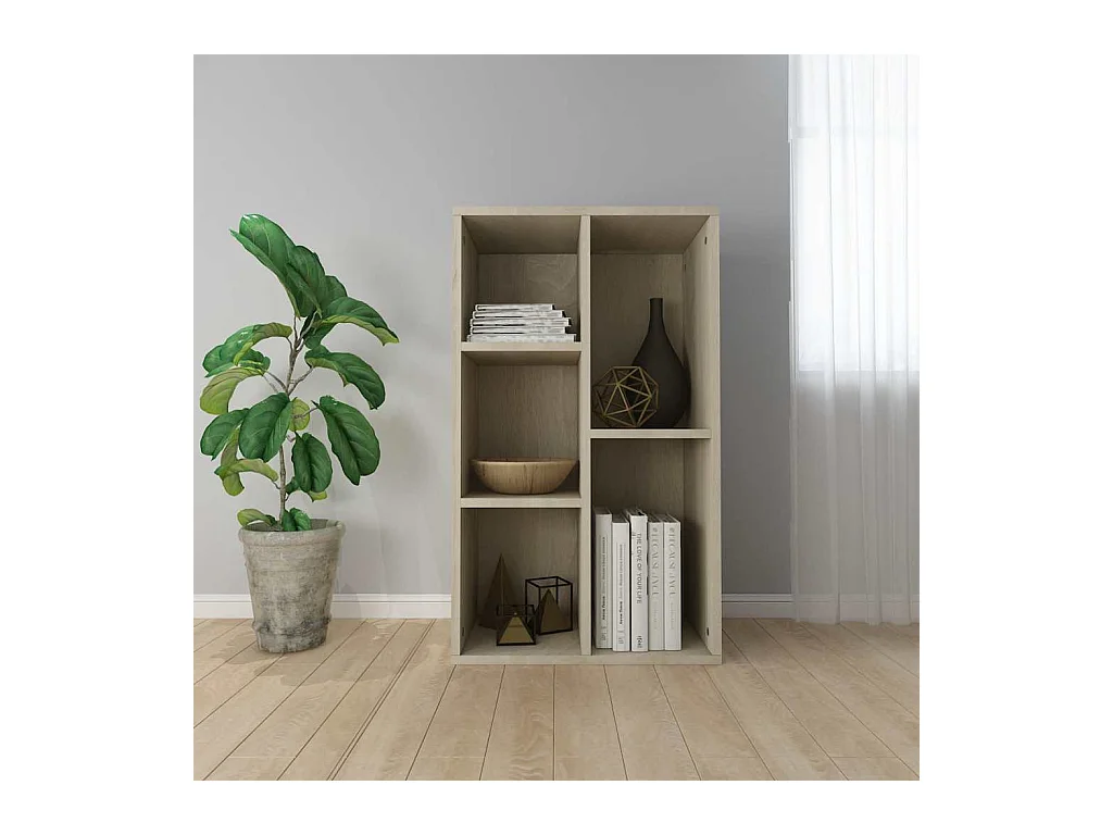 Boekenkast/dressoir 50x25x80 cm bewerkt hout sonoma eikenkleur