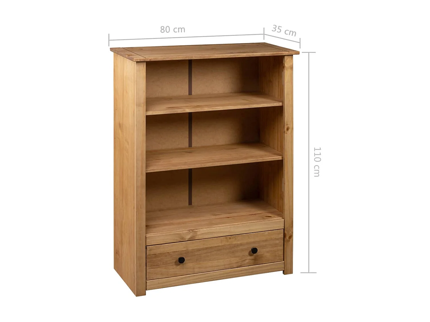 Boekenkast Panama Range 80x35x110 cm massief grenenhout