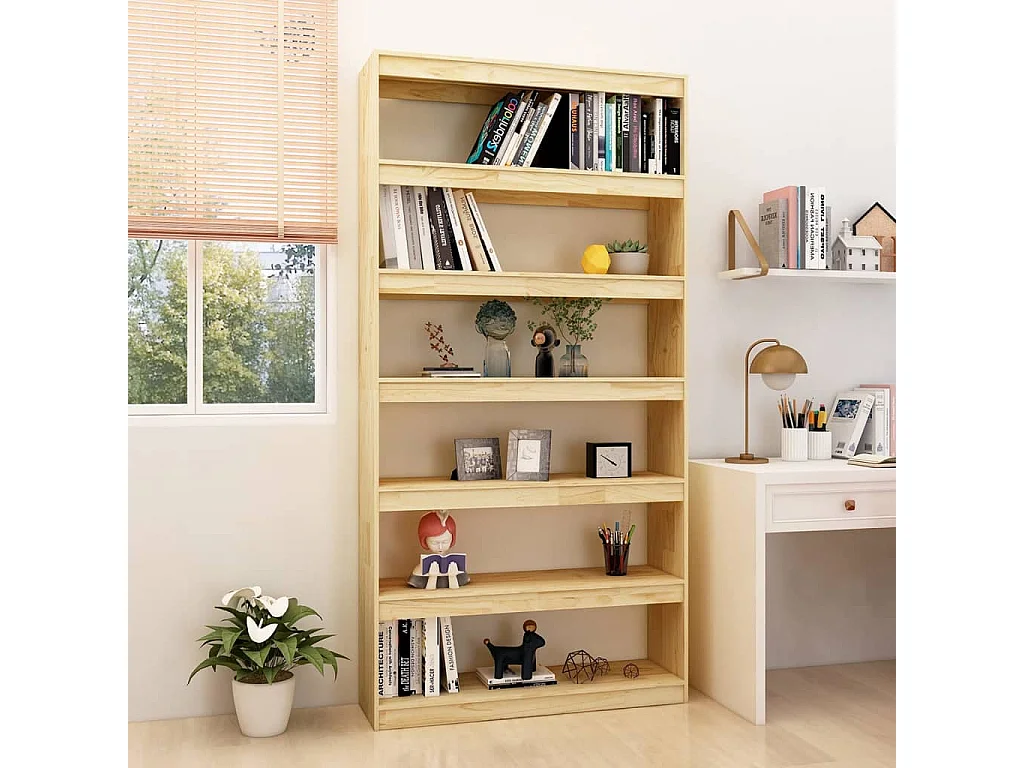 Boekenkast / kamerscherm 100x30x200 cm massief grenenhout