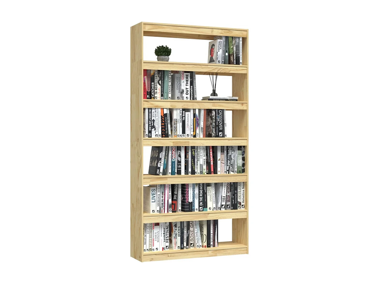 Boekenkast / kamerscherm 100x30x200 cm massief grenenhout