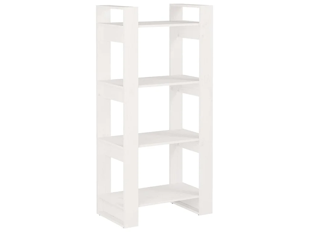 Boekenkast/kamerscherm 60x35x125 cm massief hout wit