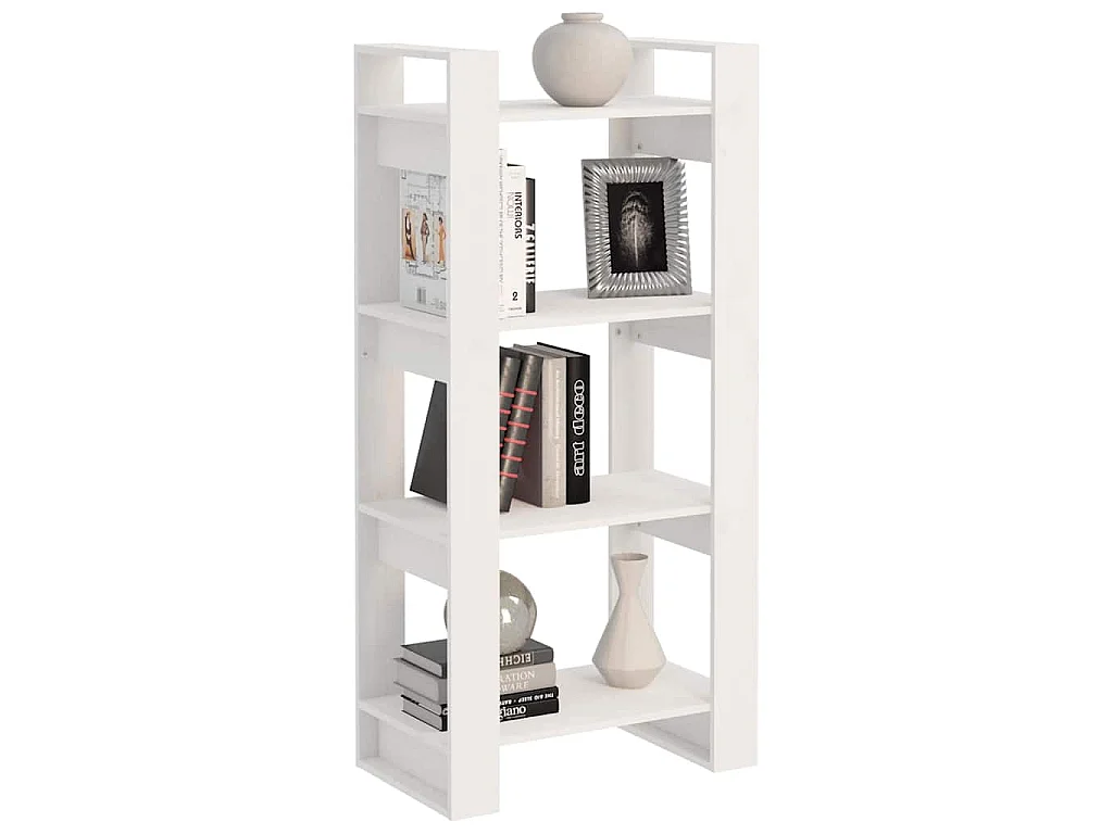 Bibliothèque/Séparateur de pièce Blanc 60x35x125 cm Bois massif