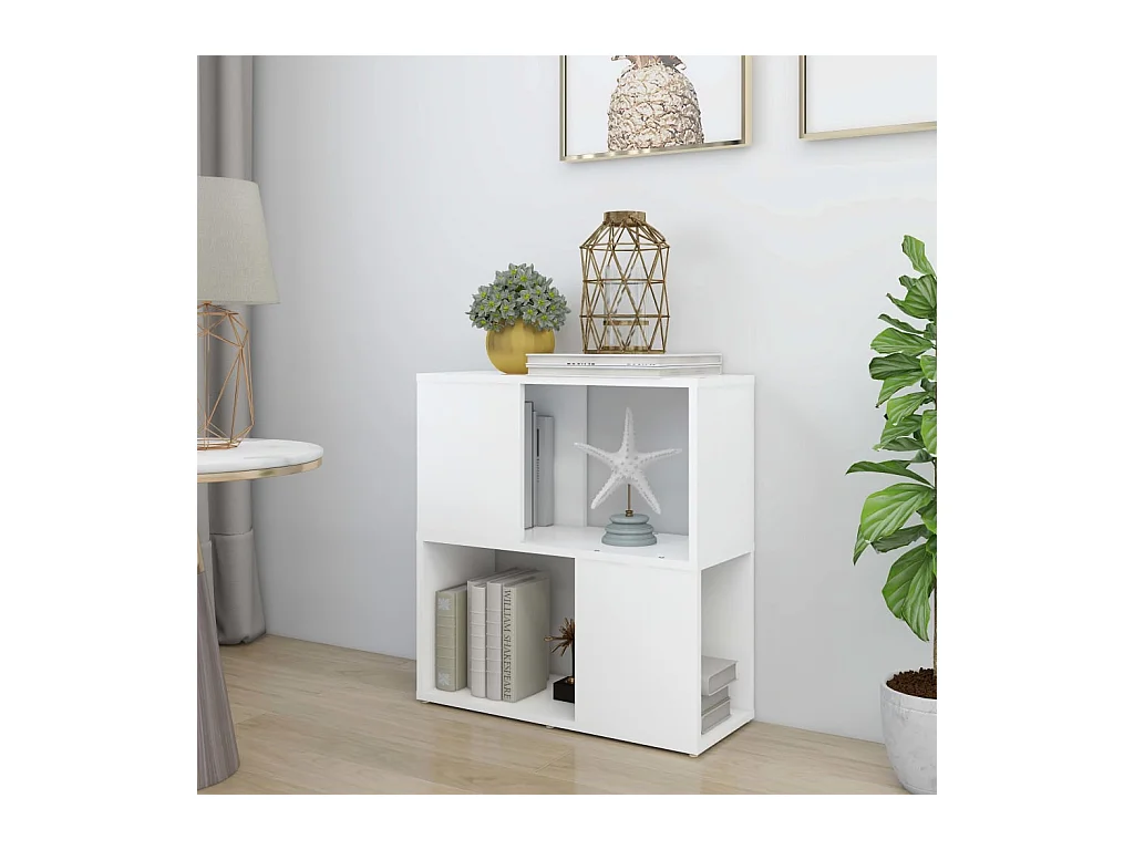 Bibliothèque Blanc 60x24x63 cm Bois d'ingénierie