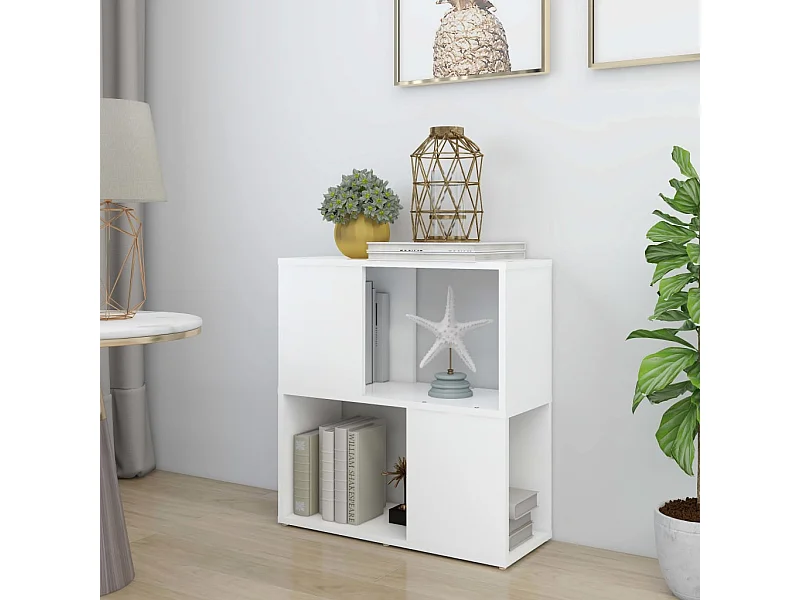 Boekenkast 60x24x63 cm bewerkt hout wit