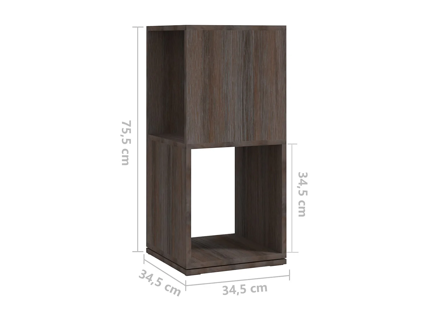 Armoire rotative Gris chêne 34,5x34,5x75,5 cm bois d'ingénierie