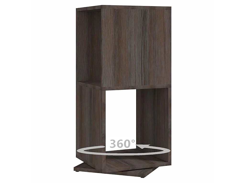 Armoire rotative Gris chêne 34,5x34,5x75,5 cm bois d'ingénierie