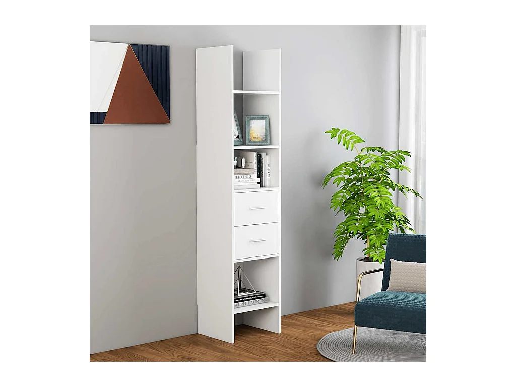 Bibliothèque Blanc 40x35x180 cm Bois d'ingénierie