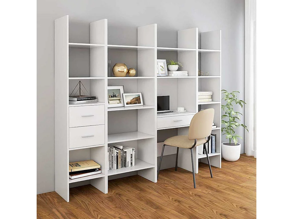 Bibliothèque Blanc 40x35x180 cm Bois d'ingénierie
