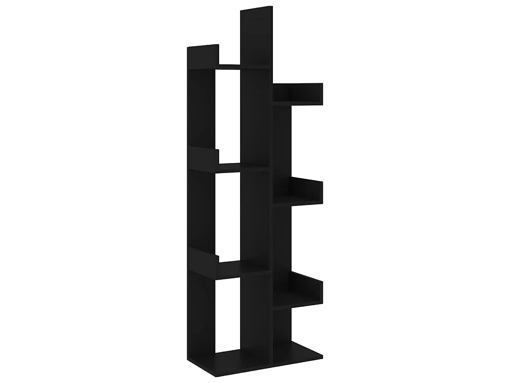 Bibliothèque Noir 48x25,5x140 cm Bois d’ingénierie