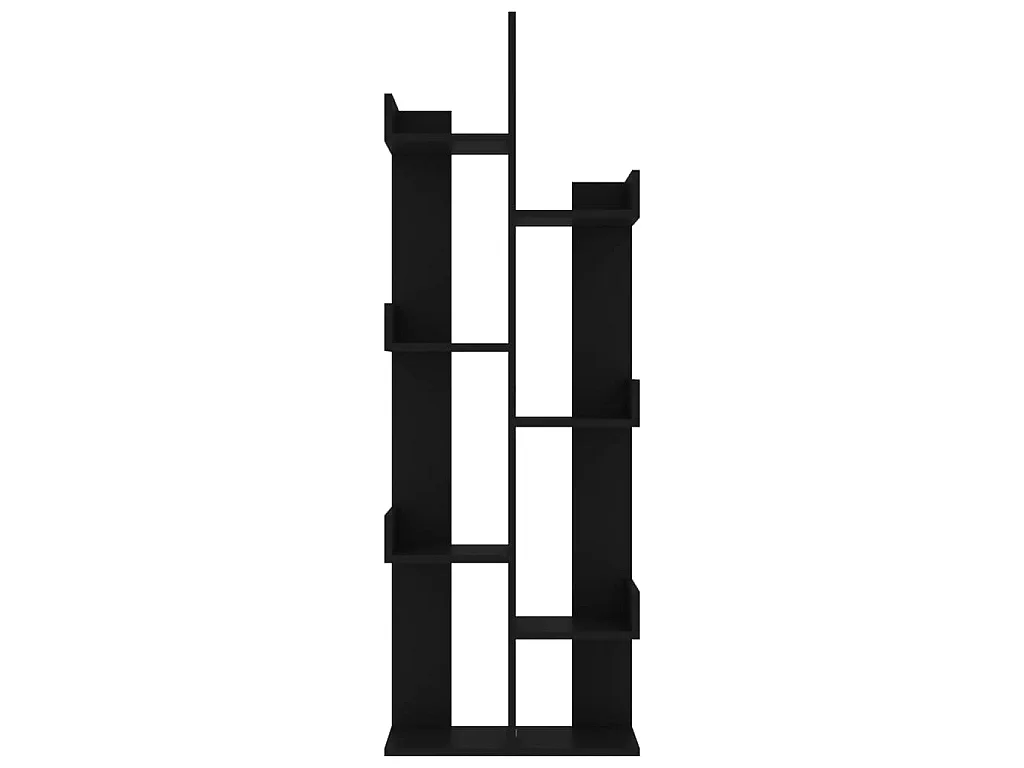 Bibliothèque Noir 48x25,5x140 cm Bois d’ingénierie