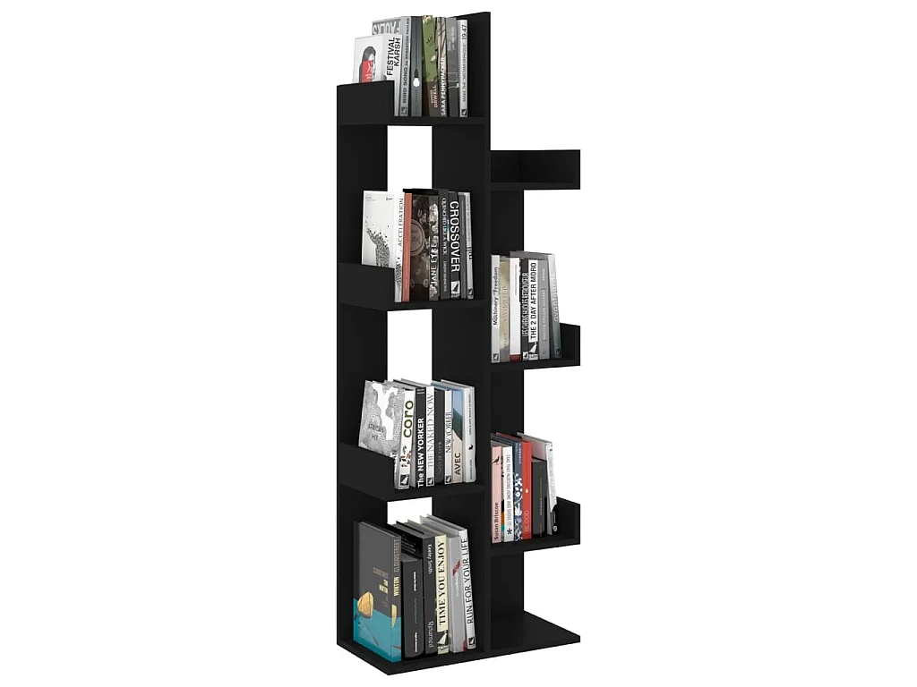 Bibliothèque Noir 48x25,5x140 cm Bois d’ingénierie