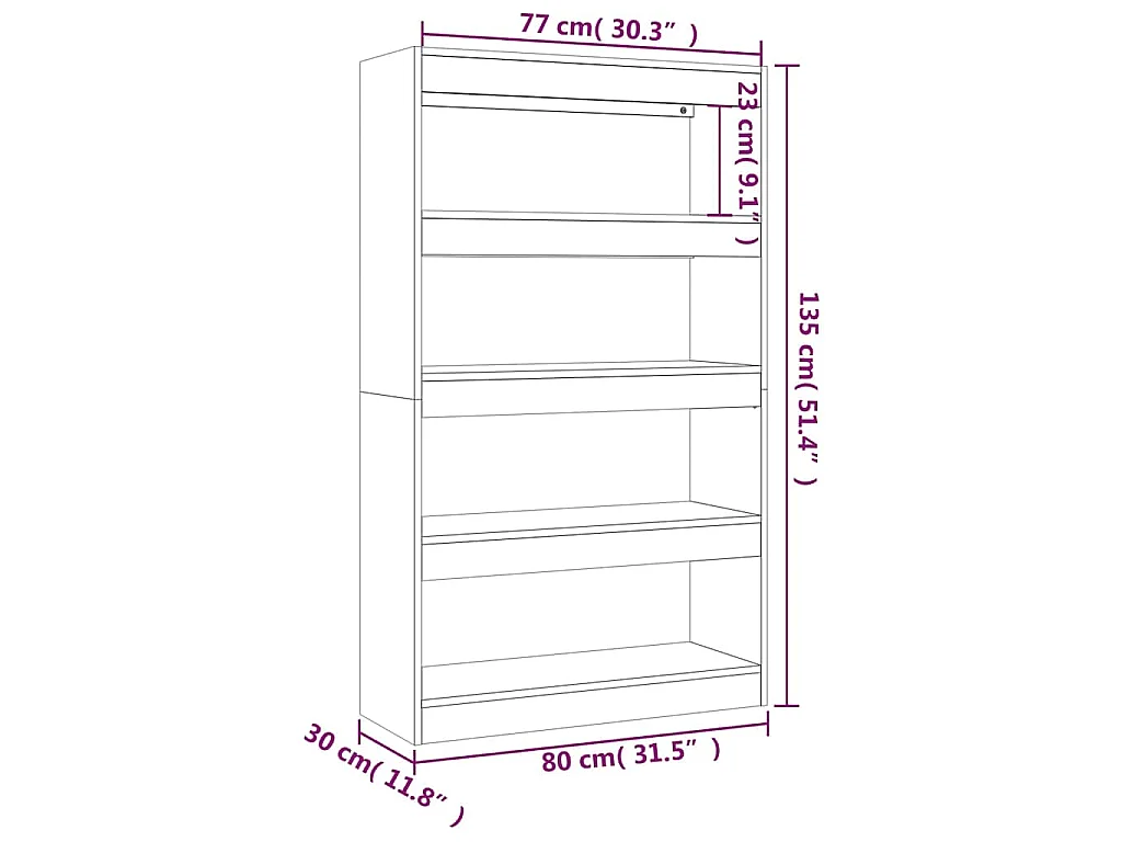 Bibliothèque/Séparateur de pièce Chêne marron Bois d'ingénierie