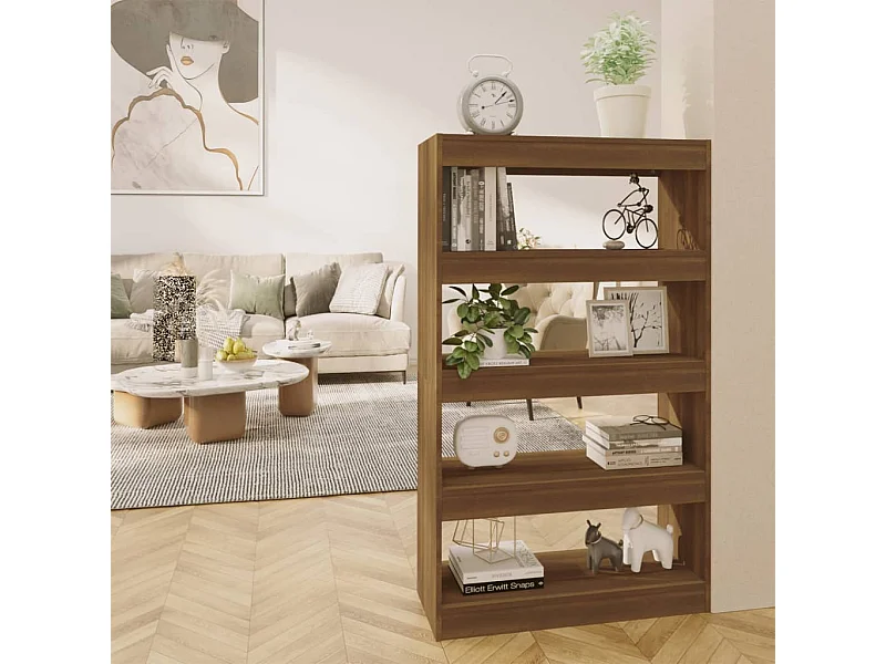 Bibliothèque/Séparateur de pièce Chêne marron Bois d'ingénierie
