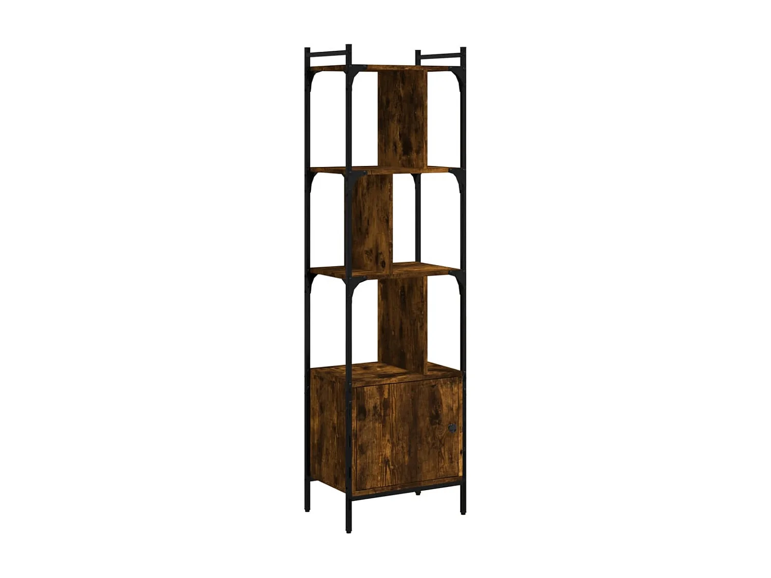 Bibliothèque avec porte chêne fumé 44,5x30x154,5 cm