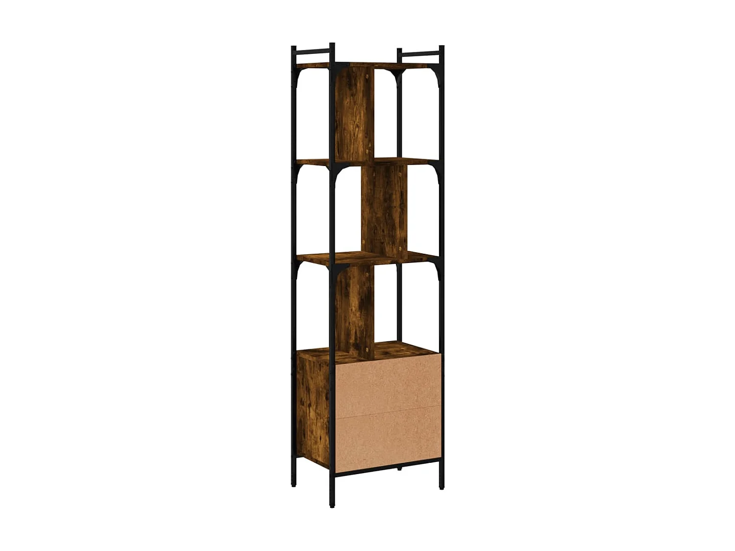 Bibliothèque avec porte chêne fumé 44,5x30x154,5 cm