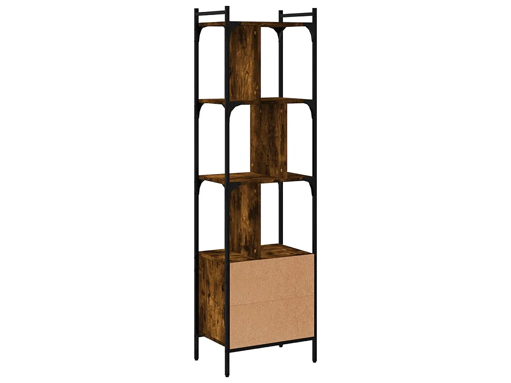 Bibliothèque avec porte chêne fumé 44,5x30x154,5 cm