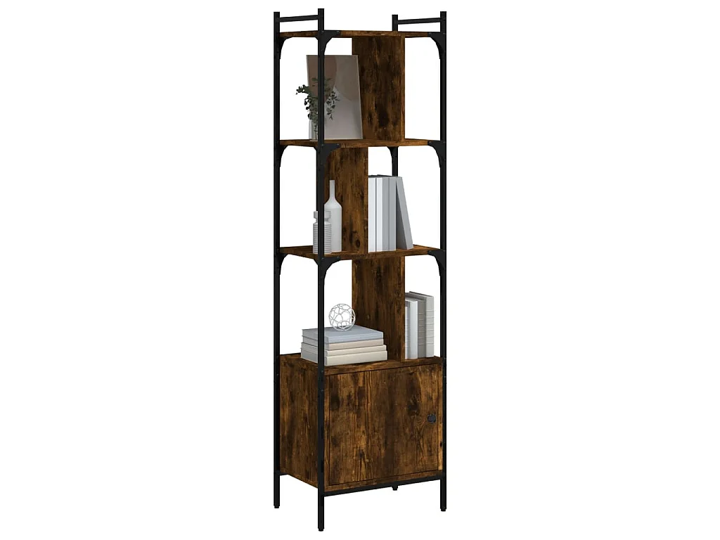 Bibliothèque avec porte chêne fumé 44,5x30x154,5 cm