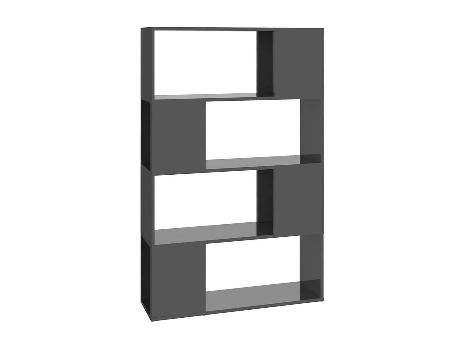 Estante/divisória 80x24x124,5 cm cinzento brilhante