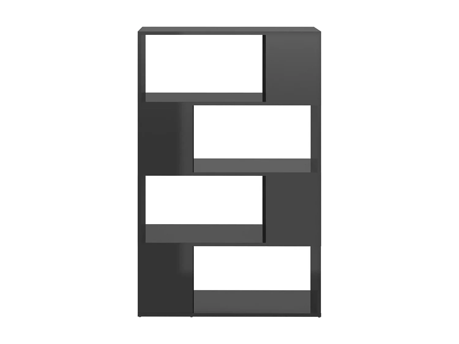 Estante/divisória 80x24x124,5 cm cinzento brilhante