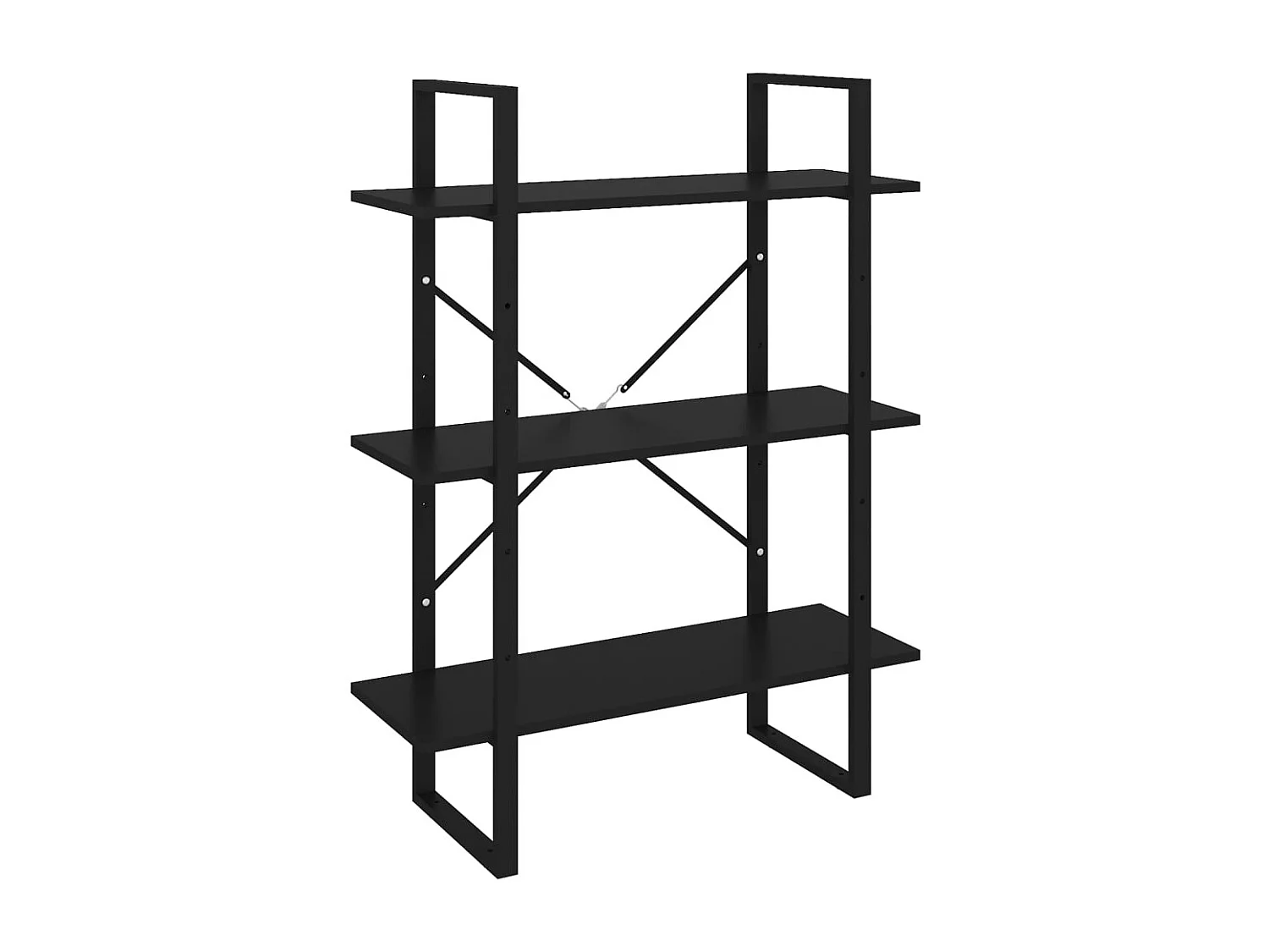 Libreria Nera 80x30x105 cm in Legno Multistrato