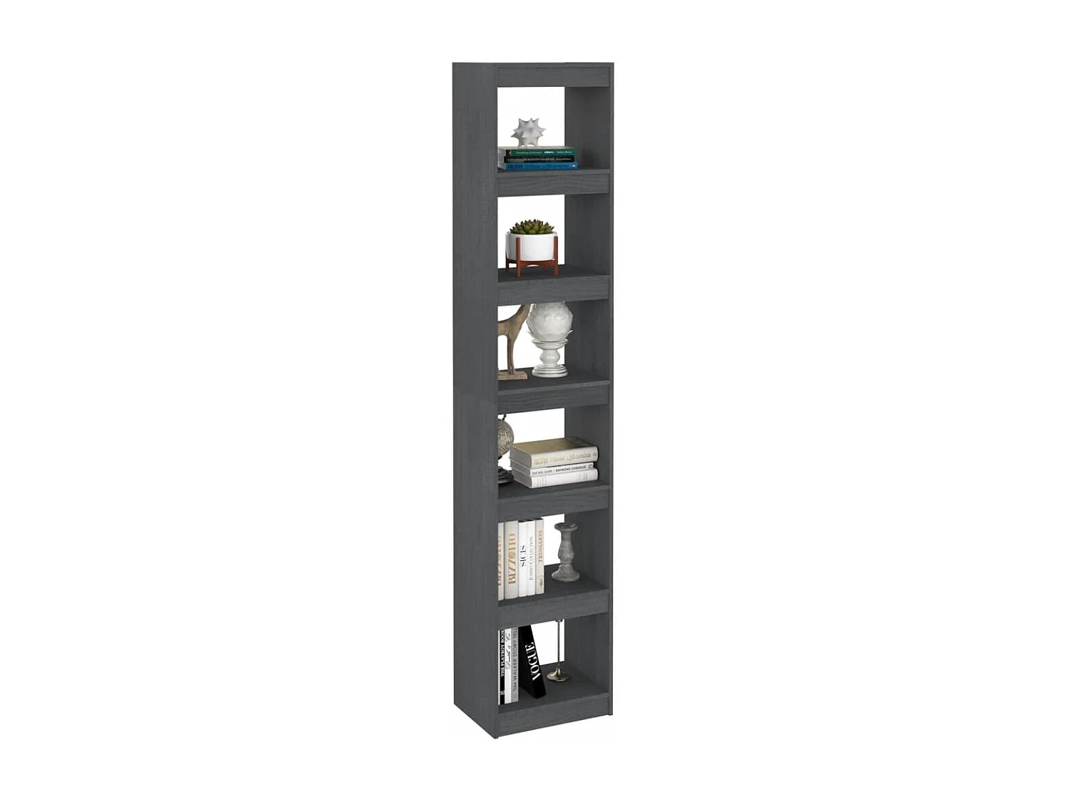 Bibliothèque/Séparateur de pièce Gris 40x30x199 cm Pin massif