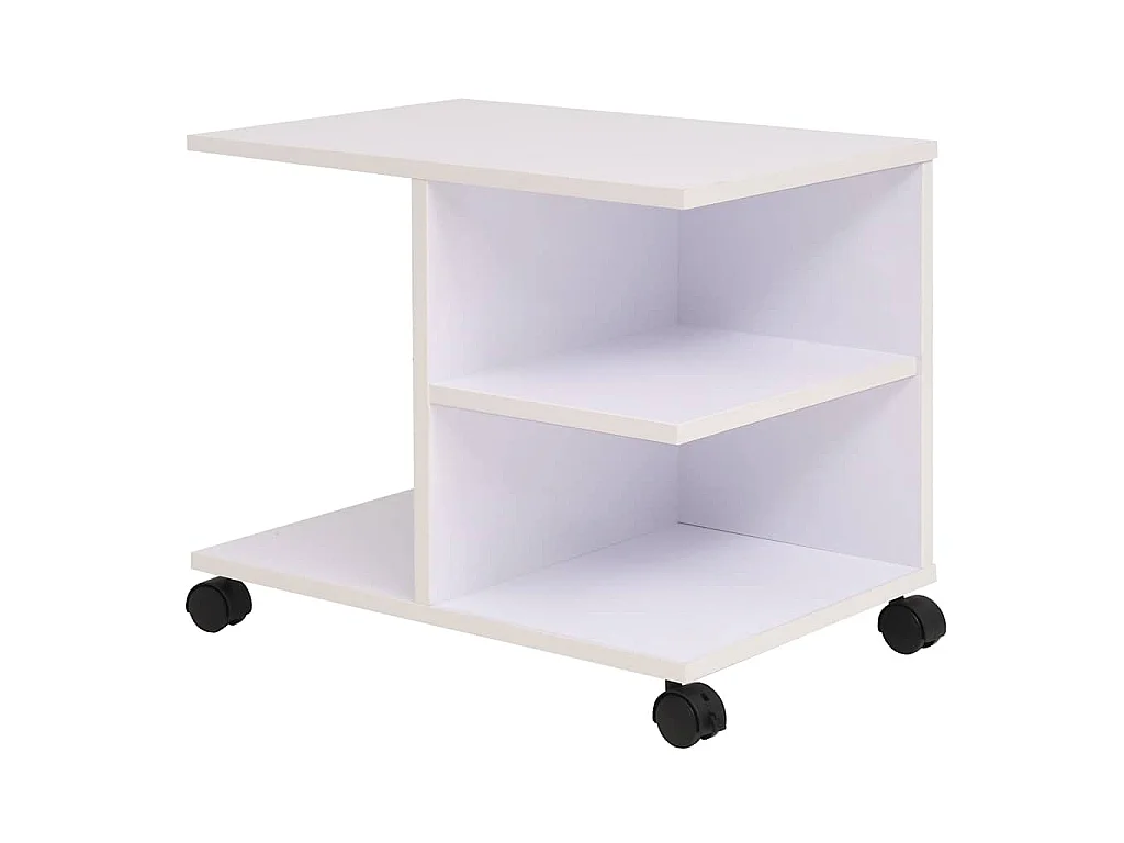 Beistelltisch mit Rollen 50×35×42 cm Weiß