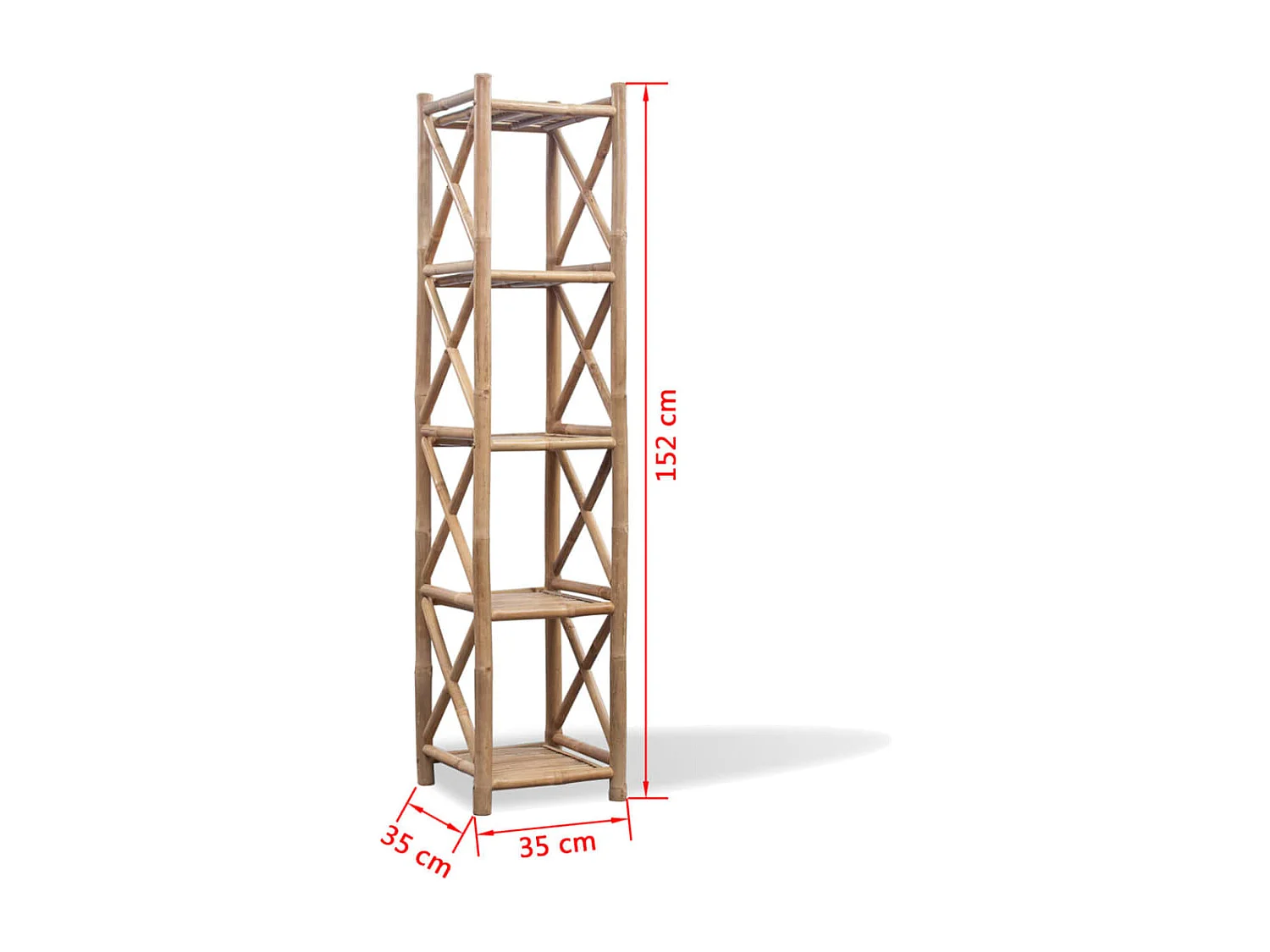 Étagère à 5 niveaux carré bambou