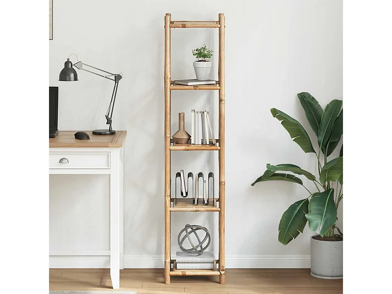 Étagère à 5 niveaux carré bambou