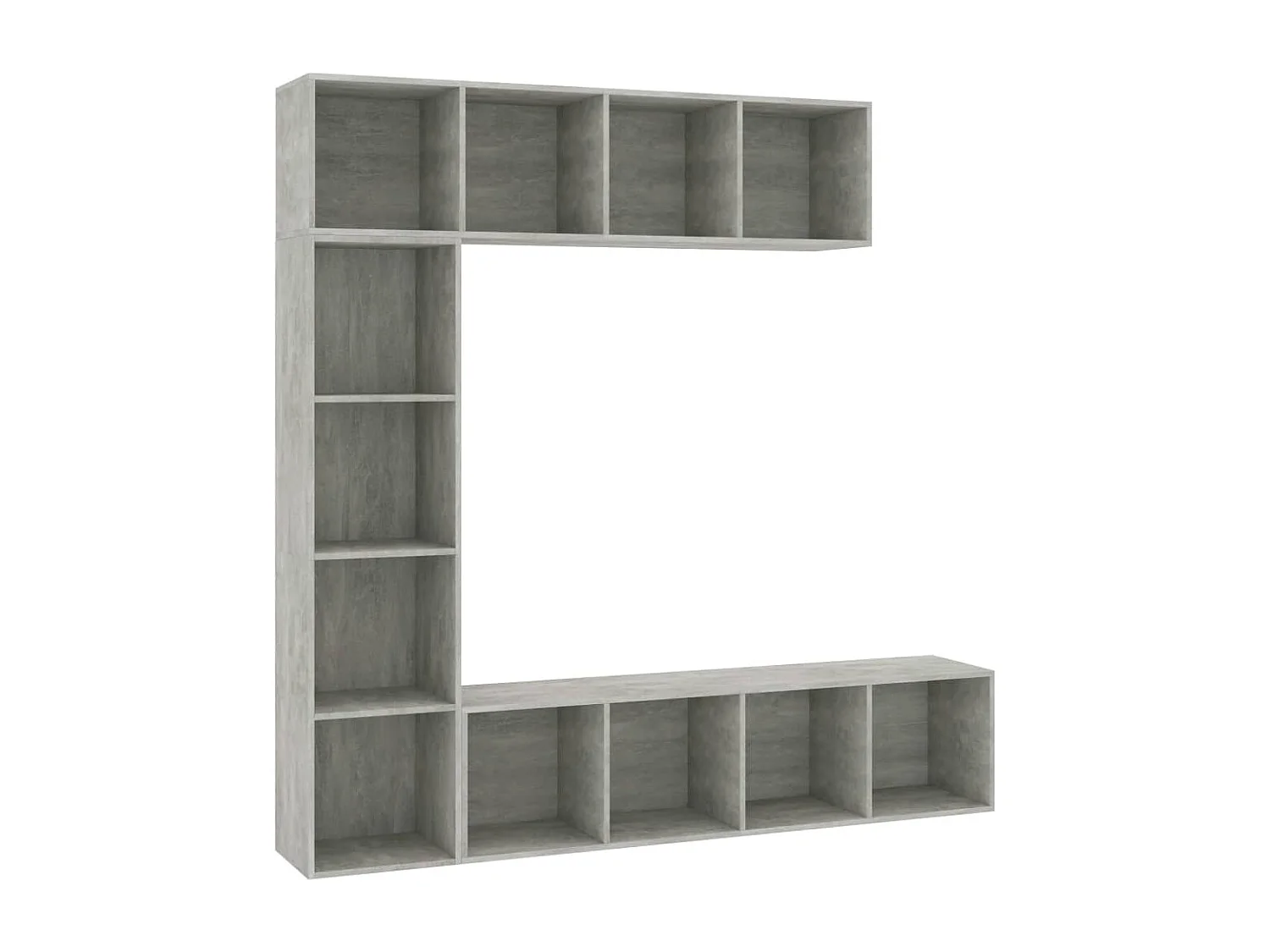 3-delige Boekenkast-/tv-meubelset 180x30x180 cm betongrijs