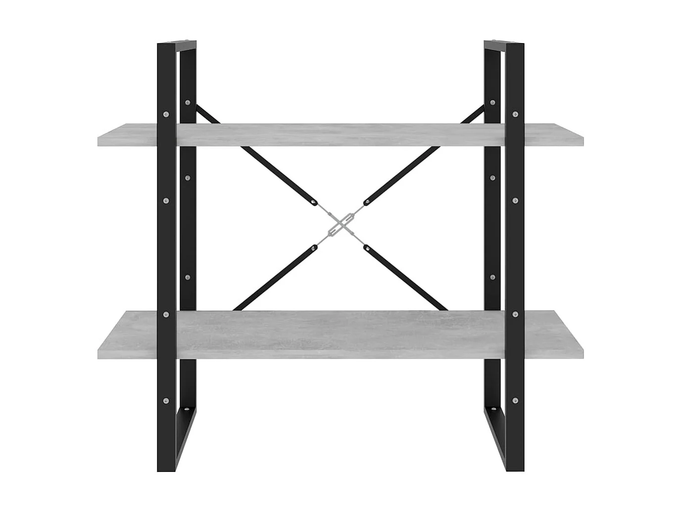 Estantería de 2 niveles contrachapada gris hormigón 80x30x70 cm