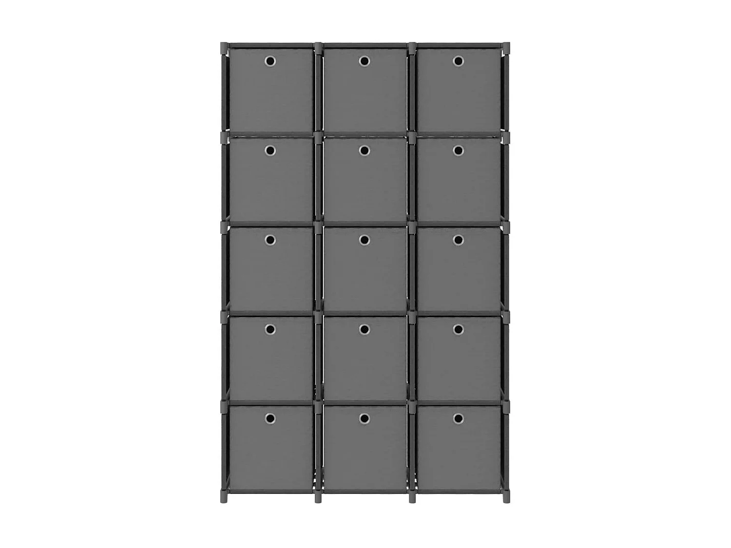 Étagère à 15 cubes avec boîtes Gris 103x30x175,5 cm Tissu