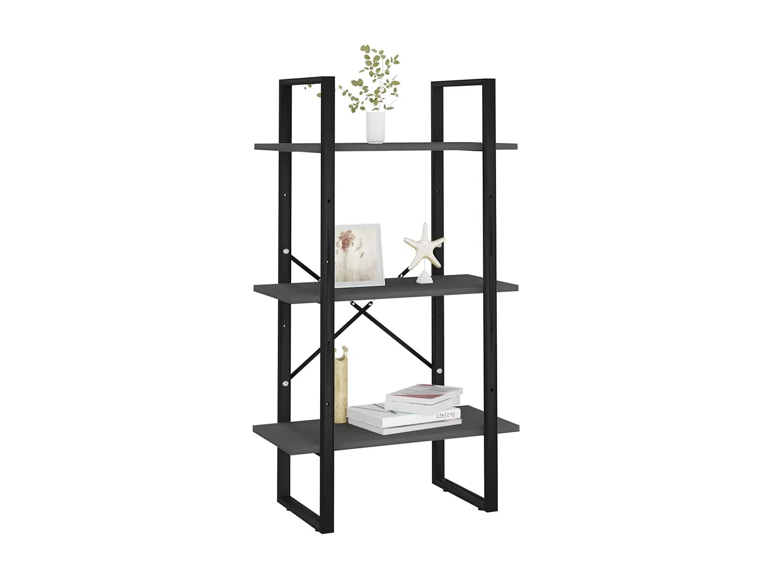 Étagère de rangement gris 60x30x105 cm bois d'ingénierie